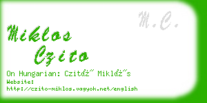 miklos czito business card